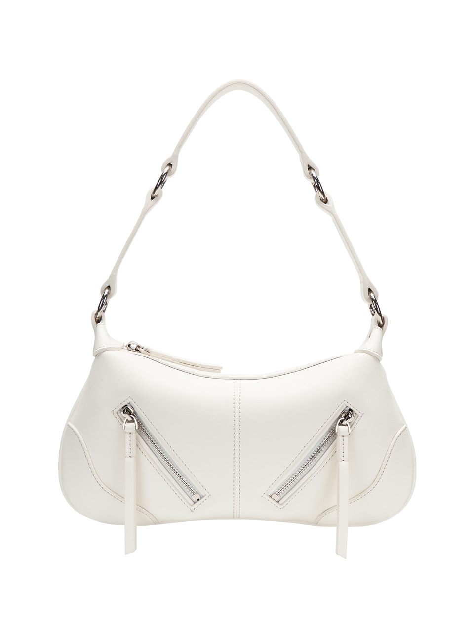 TWO ZIPPED SHOULDER BAG_IVORY